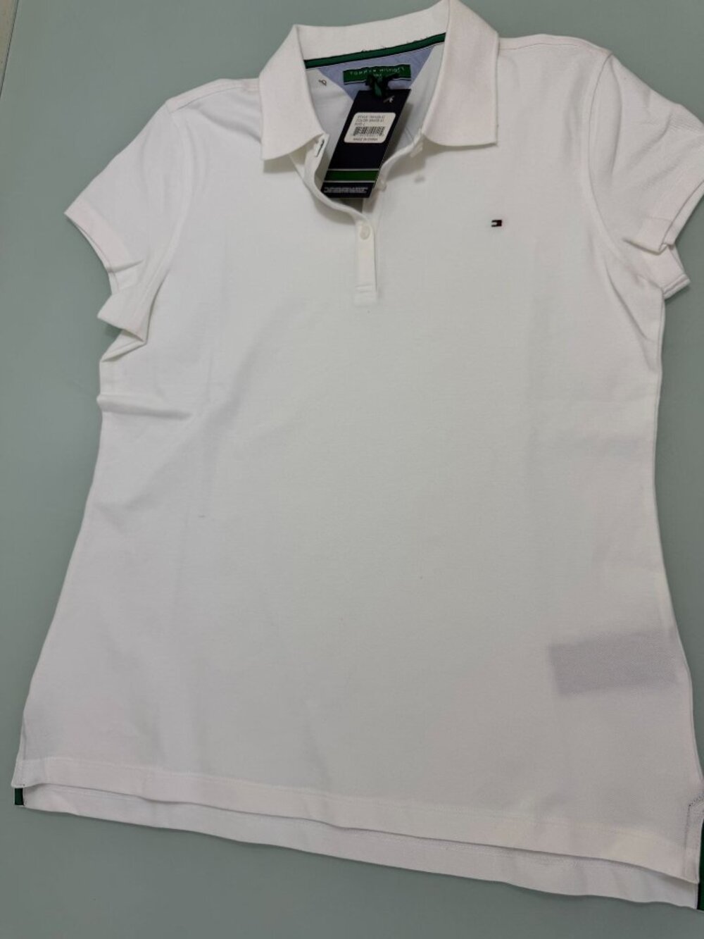 Tommy Hilfiger Polo Shirt Women's Large L Short Sleeve Pique Stretch Tennis Golf